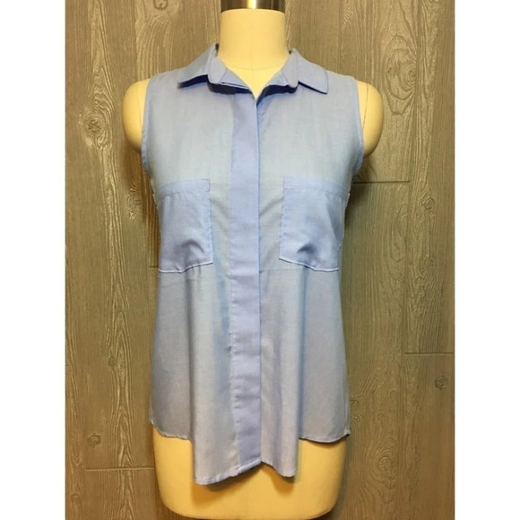 Philosophy Chambray Sleeveless Blouse M - Picture 1 of 4